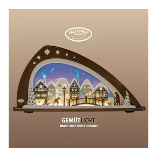 Weigla Schwibbogen LED Winter in der Altstadt 66 x 33,8 x 6 cm