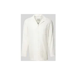 Freizeithemd mit Knopfleiste, Offwhite, S