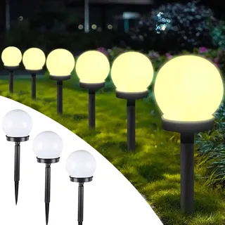 Solarlampen für Außen Kugel,Solar Gartenleuchte mit Kugellampe,Wasserdichte Solarlampen für Garten,Kugelleuchte,LED Kugel mit Erdspieß,LED Solarleuchten für Gartenbeleuchtung,Außenbeleuchtung