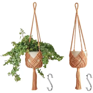 myutrensty Makramee Blumenampel 4 Stück Komplettset 4 Größen Innen Außen Weiß