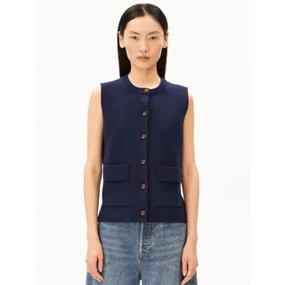 ARMEDANGELS Compact Crew Knit Weste Damen Wollwesten blau Größe M Lifestyle Hautfreundlich