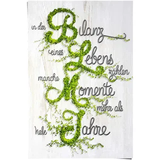 Poster REINDERS "Bilanz des Lebens Spruch", grün (farbe bild(er): grün), B:61cm H:91,5cm, Papier, Bilder, Poster