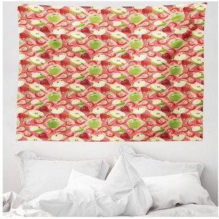 Wandteppich »aus Weiches Mikrofaser Stoff Für das Wohn und Schlafzimmer«, Abakuhaus, rechteckig, Obst Äpfel und Erdbeeren Bild bunt 150 cm x 110 cm