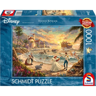 Schmidt Spiele Puzzle Disney, The Little Mermaid Celebration of Love von Thomas Kinkade, 1000 Puzzleteile bunt
