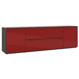 set one by Musterring TV-Lowboard Reno Glas Rot Bordeaux