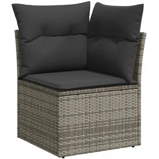 vidaXL Garten-Ecksofa Loungesofa grau