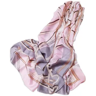 LumiSyne Seidenschal Damen Warm Weich Seidentuch Herbst Winter Retro Kunst Malerei Muster Hochwertige Weiche Natürliche Seide Lange Halstücher Sonnenschut Stola Ganzjährig - Einheitsgröße