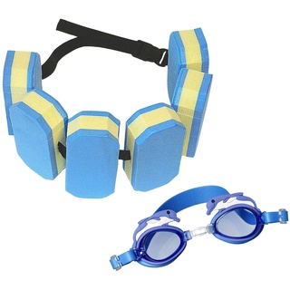 Best Sporting Schwimmgürtel Set Taucherbrille Delphin, 6 Paddle, blau