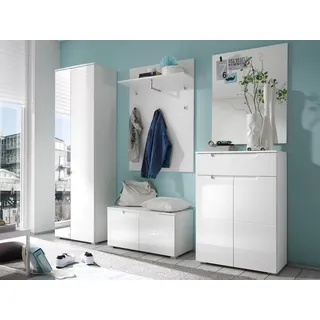 möbelando Garderoben-Set Suzette, 230 x 198 x 40 cm (B/H/T) weiß