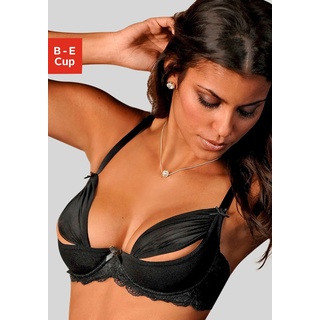 Büstenhebe PETITE FLEUR GOLD Gr. 100, Cup C, schwarz Damen BHs BH Bügel-BH Büstenhebe Hochzeitsdessous Hochzeitswäsche Reizwäsche Spitzen-BH Spitzenwäsche mit Bügel und Jacquradspitze, sexy Dessous