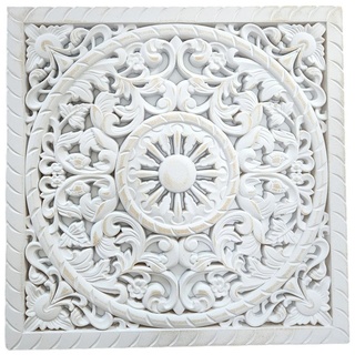 Meinposten Wanddekoobjekt Wandornament Holz weiß 40 x 40 cm shabby Ornament Holzornament (1 St), Wanddeko weiß