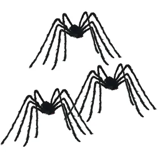 vidaXL Halloween Spinnen Dekoration 3 St. 200 cm Schwarz