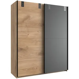 WIMEX Schwebetürenschrank Liverpool 135 x 198 x 64 cm Braun/Grau