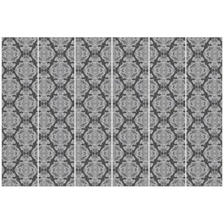 Bilderdepot24 Schiebegardine Flächenvorhang blickdicht Aquarell Barock Muster grau (6 St), halbtransparent, Wohnzimmer große Flächengardine lichtdurchlässig als Klemm-System grau 360 cm x 250 cm
