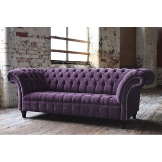 JVmoebel Chesterfield-Sofa, Chesterfield Design Luxus Polster Sofa Couch Sitz Garnitur Leder lila
