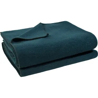 Zoeppritz Soft-Fleece Kuscheldecke 220 x 240 cm Blau/Schwarz