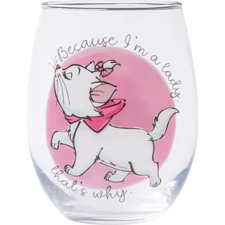 Silver Buffalo Disney Classics Aristocats Marie I'm a Lady Weinglas, ohne Stiel, 590 ml