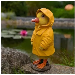 Online-Fuchs Gartenfigur für außen - süße Ente im Regenmantel - Teichdekoration, Figuren, (Ente im Regenmantel), aus Kunstharz (Polyresin) gefertigt - für den Innen- und Außenbereich