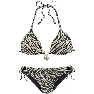 Bruno Banani Triangel-Bikini Damen Braun/Mehrfarbig 40 Cup A/B