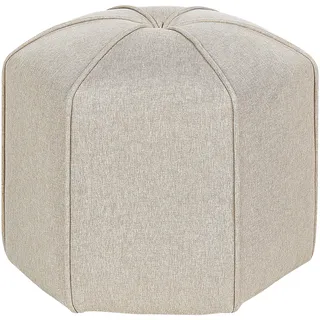 Beliani Pouf WISHEK Kunstleinen 45 x 40 x 45 cm Beige