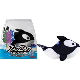 ZHU ZHU Aquarium – Margot der kleine Orca – Schwarz & Weiß – Weiches & interaktives Plüschtier für Kinder ab 4 Jahren – Lustiger & zu niedlicher Fisch – Mini-Wert verzaubert – kein Wasser nötig Lansay