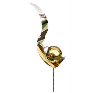 Jürgen Bocker - Gartenambiente Gartenstecker Flame Edelstahl Kugel gold 126 cm Gartenstecker Beetstecker