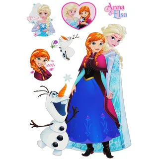alles-meine.de GmbH 6 TLG. Set - Wandtattoo - Sticker - die Eiskönigin - Frozen - Wandsticker + Fenstersticker - Aufkleber für Kinderzimmer - völlig unverfroren Prinzessin EL..