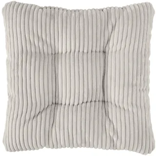 sleepling Sitzkissen in Cord-Optik, Stuhlkissen, Zierkissen, Dekokissen, aus weichem Möbelstoff, abriebfest, anschmiegsam, wendbar, 38 x 38 cm beige