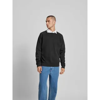 Sweatshirt mit gerippten Abschlüssen, Black, S