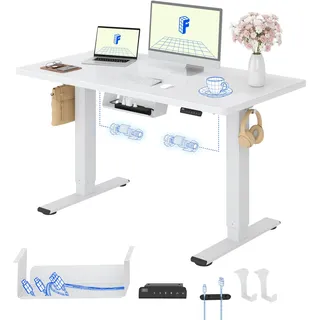 FLEXISPOT Höhenverstellbarer Schreibtisch elektrisch, Doppelmotor 120x80 cm | 25 mm einteilige Tischplatte, Kabelmanagement&Memory-Funktion, ergonomischer Büro-&Computertisch, elektrisch höhenverstellbar