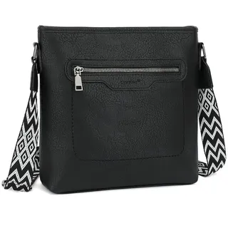 TAN.TOMI Schultertasche Henkeltasche für Damen Modische Umhängetasche Crossbody Bag, Multi-Taschen-Design, Gesäßtasche, verstellbare Schultergurte schwarz