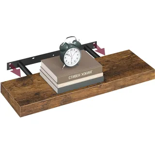 VASAGLE Wandregal 20 x 60 x 3,8 cm Braun/Schwarz