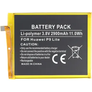 AccuCell Akku passend für Huawei P9 Lite Akku HB366481ECW Li-Polymer, 3,8V, 2900mAh, 11,0Wh, built-in, ohne Werkzeug