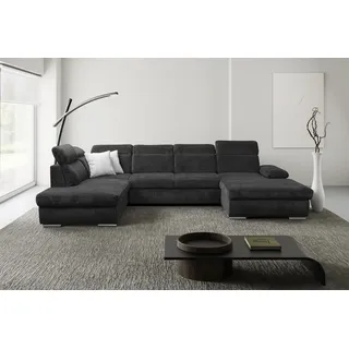 werk2 Eckcouch Polyester U-Form 3-Sitzer Grau