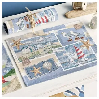 sander table + home Platzset Tischset Beach House 32 x 48 cm blau