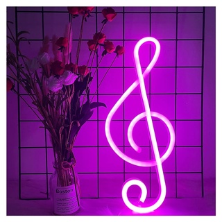 ENUOLI Musical Note Neon Signs Music Note Shaped LED-Lichtzeichen USB/Batterie Hängen Nachtlicht für Schlafzimmer Wanddekor Musiknotte Neonlichter Kreative Beleuchtung Lampe Home Decoration (Rosa)