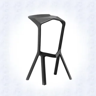 FREAZE Moderne Barstuhl Tresenhocker, 76cm Tresenhocker Stapelbar, Kunststoff Barhocker Mit Lehne Für Küchen, Theke, Esszimmer (Keine Montage Erforderlich) (Color : Black, Size : 1 Piece)
