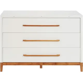 Jimmylee Wickelkommode Scandic, Weiß, Holz, Eiche, massiv, 3 Schublade(n) Schubladen, 135x92x47 cm, Babymöbel, Wickelkommoden & Zubehör, Wickelkommoden