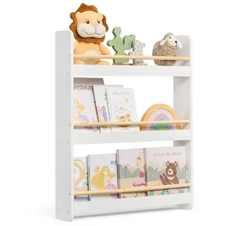 Songmics Kinderregal 3 Ebenen 60 x 75 cm Kiefer weiß