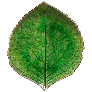 Snack-/Beilagenteller, Blatt-Form, Hydrangea Leaf, Riviera Tomato Green 17 cm, Costa Nova