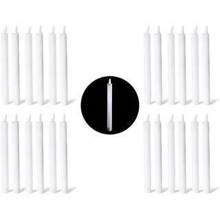 Novaliv, LED Kerzen, 24er Set Stabkerze LED - Stabkerze aus Echtwachs bewegliche Flamme Timer - 20cm Höhe für 2,2cm (24x)