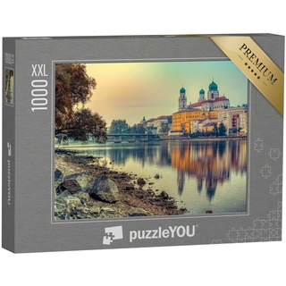 puzzleYOU Puzzle Passau an einem Herbstabend, Bayern, Deutschland, 1000 Puzzleteile, puzzleYOU-Kollektionen Passau, Regionale Puzzles Deutschland