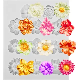 Lusofie 3D Blumem Silikonformen Polymer Clay Form Blumenform | Epoxidharz Formen Silikon Fondant Form Set Silicone Moulds für Dekorative Polymer Clay Form Kerzengießformen aus Silikon