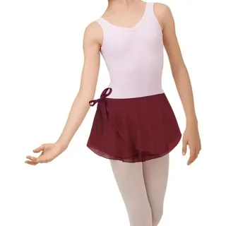 Whakano Ballettrock für Kinder und Damen,Wickelrock mit verstellbarem Band,Chiffon Tanzröcke,kurzer Tüllrock,Tanz Rock,Ballettkleidung,Klassisch Ballett Tanzkleid für Mädchen,28CM,Weinrot