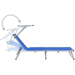 vidaXL Sonnenliege Klappliege 200 x 58 x 26 cm Blau