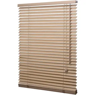 Ventanara® Holzjalousie 35mm Eiche weiß lasiert Holz Jalousie Jalousette Echtholz 50 x 130 cm