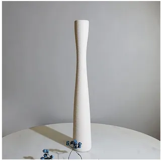 LuxusKollektion Bodenvase Keramikvase Groß 50cm Hoch Weiß (1 St) weiß 51 cm x 8 cm