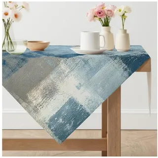 LuxusKollektion Mitteldecke Tischdecke Marineblau 85x85 cm Modern Abwaschbar (1-tlg) blau|bunt|grau