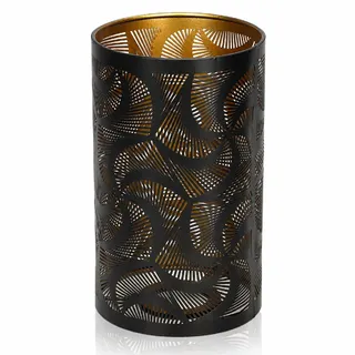 Schwarz Geschnittener, Lampenschirme Aus Metall, Großer Trommel-Aus Metall, Fass-Metall-Lampenschirm, Lichtschirm-Abdeckung, Zylindrischer Runder Lampenschirm Mit Blumenmuster