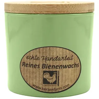 100% Bienenwachskerze im Glas 70/70 mm, Salbei, KERZENFARM HAHN, Brenndauer 17h